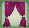 Plumblossom Pink Seashell Country Curtains with Powder Blue Trim.png