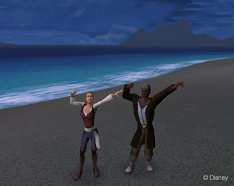Host GM James Howe flexes with a fellow Pirate.