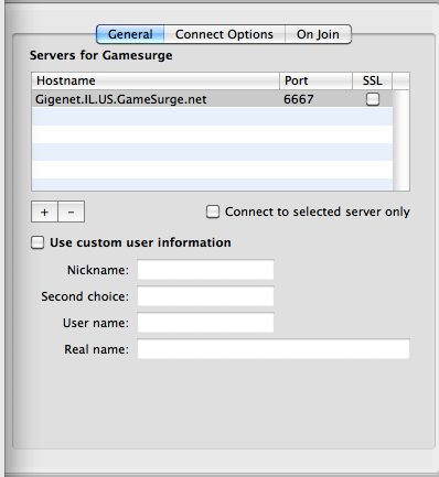 When you have both the port and hostname entered, it should look something like this.