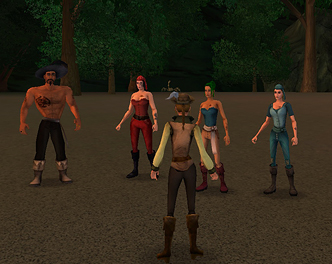 Before a larger group gathers, Host GM Ruby Wynn greets some friendly Pirates.