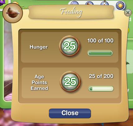 Age Points Earned for Feeding<br>(Click to Enlarge)