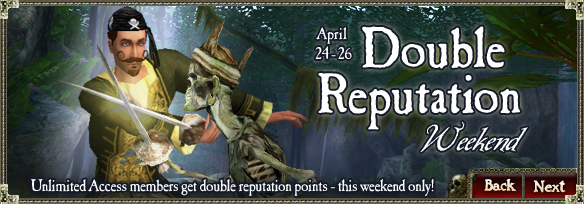 Double Reputation Weekend, April 24-26