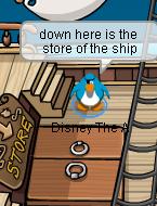 Down the ship is the store for buying all your pirate clothing, and also you can get a free eyepach!