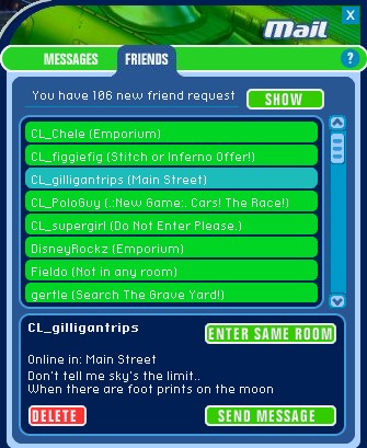Friend List Window