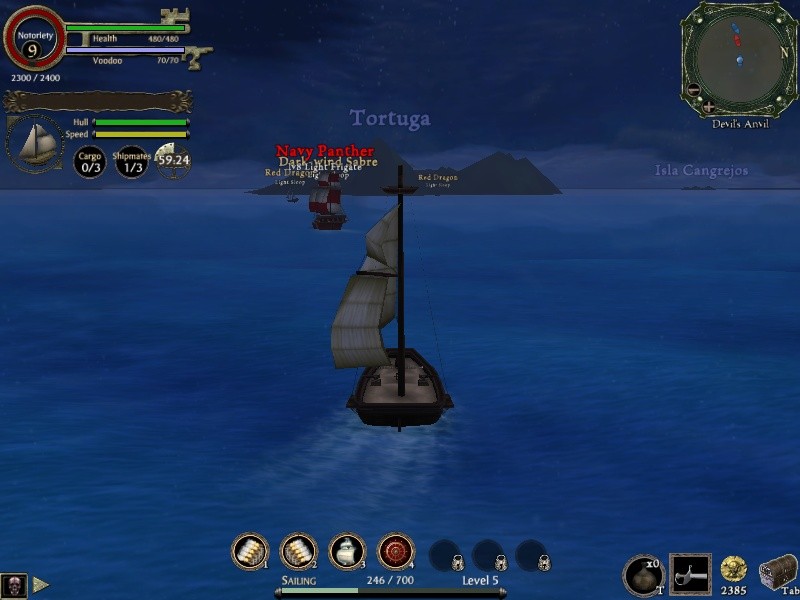 Older version of a typical sailing screen