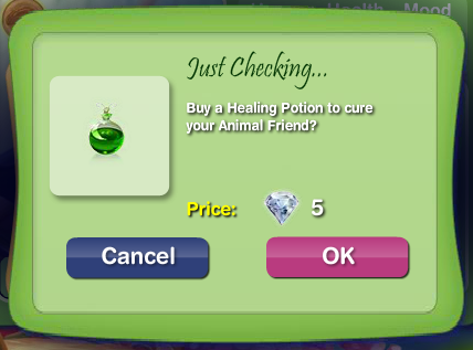 Purchase Healing Potion<br>(Click to Enlarge)
