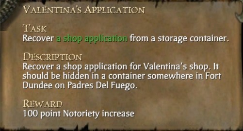 VALENTINA'S APPLICATION